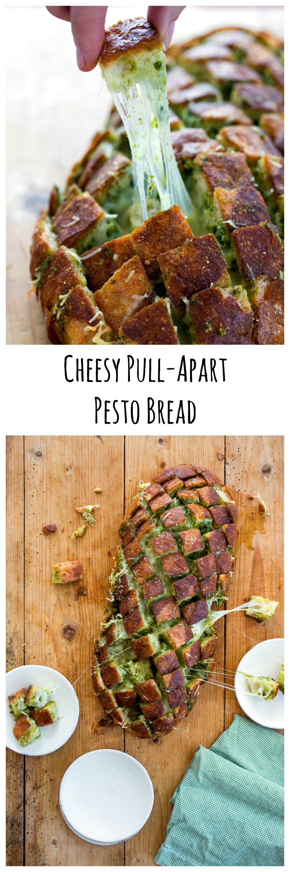 Cheesy Pull-Apart Pesto Bread recipe from Carla Hall and The Chew on ShockinglyDelicious.com