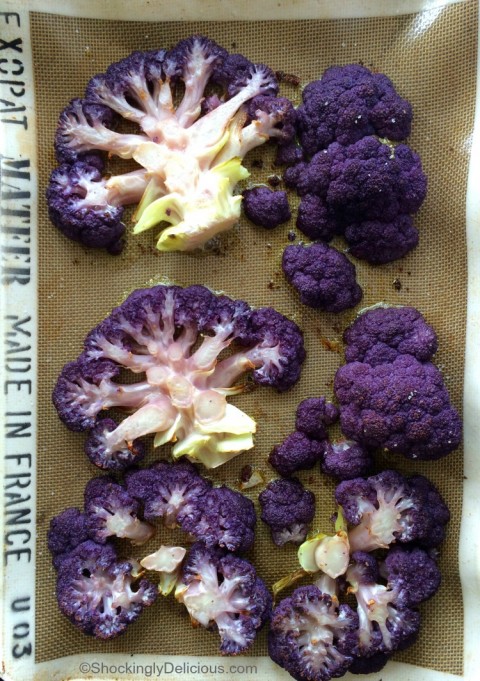 Low-carb Purple Cauliflower Steaks recipe on ShockinglyDelicious.com