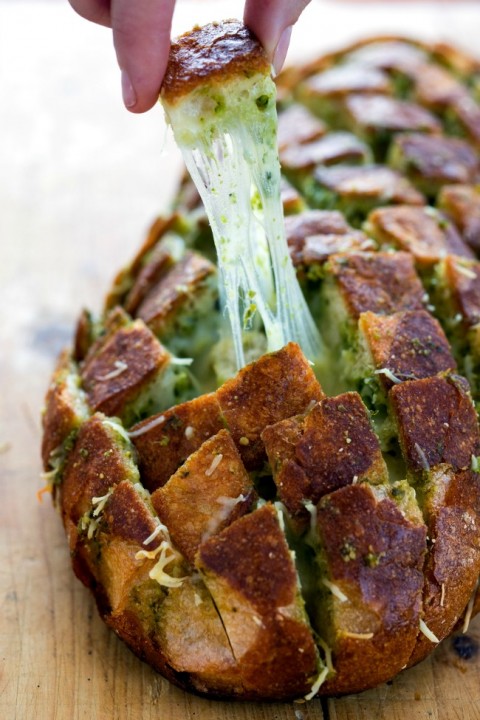 Pull Apart Pesto Bread recipe on ShockinglyDelicious.com