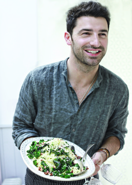 Chef Stuart O'Keeffe with Angel Hair with Lemon, Kale and Pecans