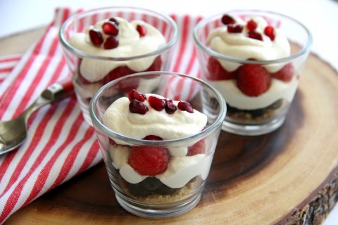 A patriotic parfait is easy with red berries, blue berries, white whipped cream and some cookie crumbs. No-Bake Red, White and Blue Parfaits are great for July 4th and Memorial Day holidays. | ShockinglyDelicious.com
