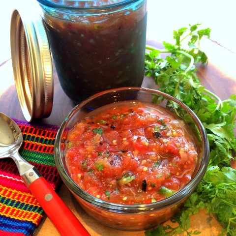 Authentic Chunky Roasted Salsa recipe on ShockinglyDelicious.com