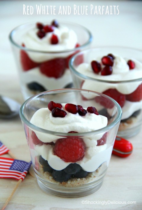 Red White and Blue Parfaits on ShockinglyDelicious.com