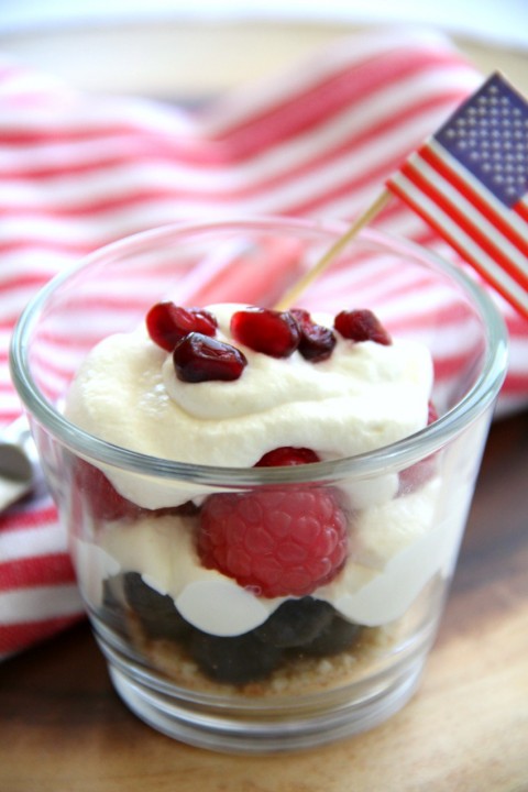 Red White and Blue Patriotic Parfait on ShockinglyDelicious.com