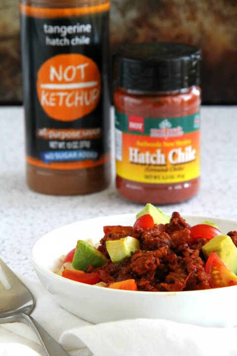Authentic chile-flavored turkey makes a deeply flavored dinner or lunch – Triple Hatch Turkey Bowl will have you ready for Hatch chile season. | ShockinglyDelicious.com Triple Hatch Chile Turkey Bowl on ShockinglyDelicious.com