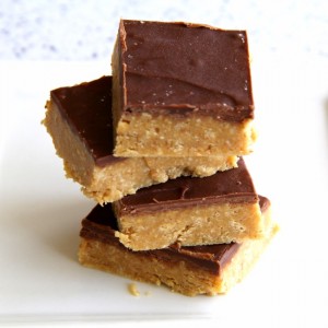 Blue Ribbon No-Bake Peanut Butter Bars from Kitchens of the Great Midwest and Pat Prager on ShockinglyDelicious.com