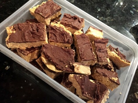 Peanut Butter Chocolate Bars from Kitchen of the Great Midwest made by Grimmlitring