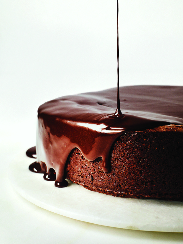 darkest-chocolate-cake-with-red-wine-glaze with blaze dripping on top