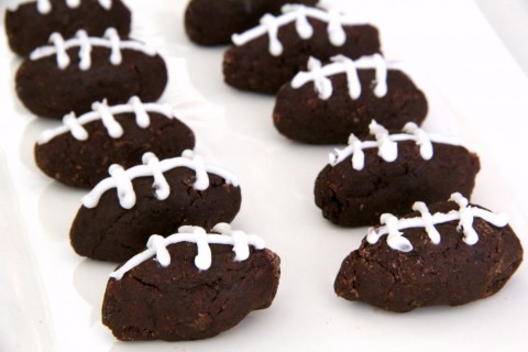 Potato Football Candy for game watching food on ShockinglyDelicious.com