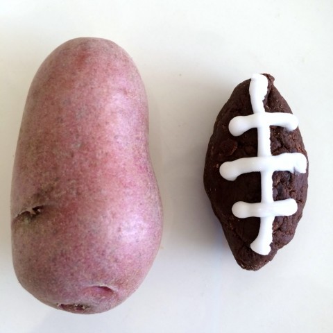 Potato Football Candy with Idaho Potato Fingerling Potato on ShockinglyDelicious.com