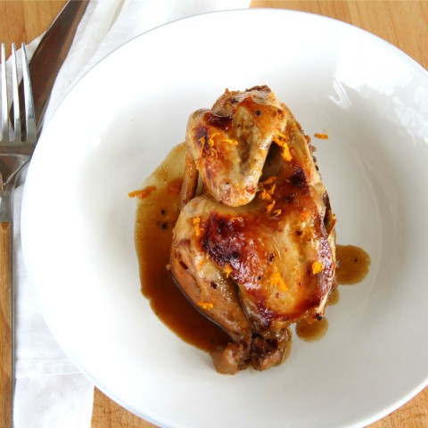 Slow Cooker Cornish Game Hens with Cointreau Orange Sauce on ShockinglyDelicious.com