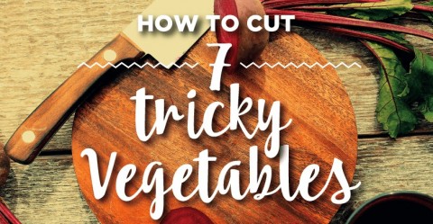 How to Cut 7 Tricky Vegetables -- it's easy once you know the tips to cut artichokes, celeriac, kohlrabi, spaghetti squash, cassava, sweet corn and beets.