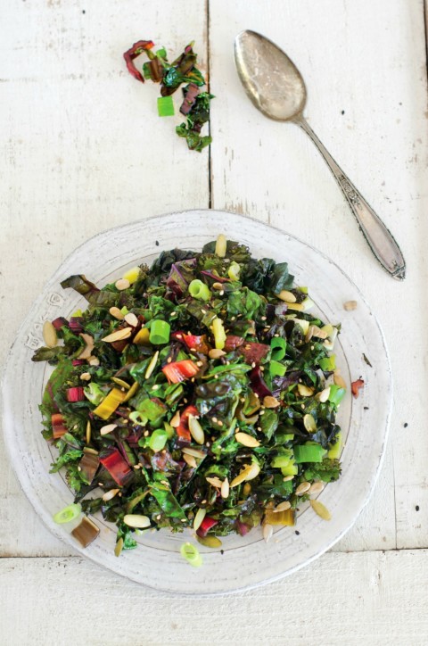 Spicy Kale and Swiss Chard Saute