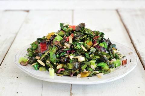 Spicy Kale and Swiss Chard Saute: This easy, nutritious greens side dish gets extra flavor from sesame oil, a jolt of heat from jalapeño and crunch from three kinds of seeds. You'll serve this frequently.