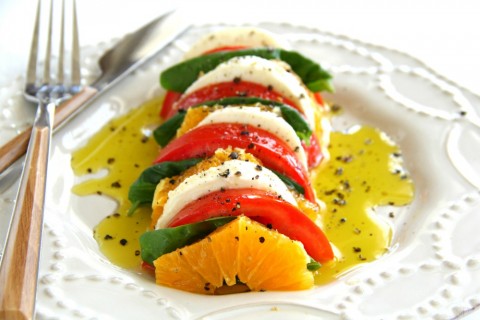 California Caprese Salad summer recipe on ShockinglyDelicious.com