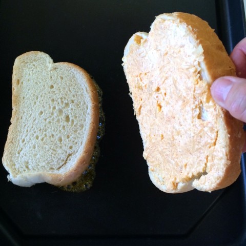 Cheese Toast going on the griddle