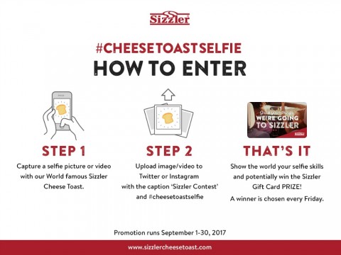 Sizzler Cheese Toast Selfie contest - How To Enter