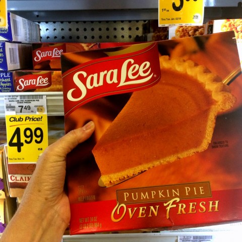 Sara Lee Pumpkin Pie at Vons