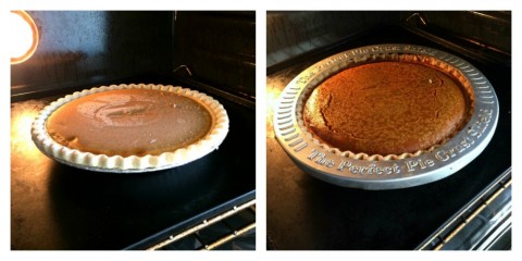 Sara Lee Pumpkin Pie baking in the oven