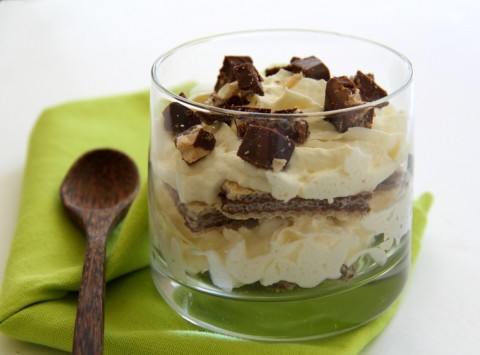 Cookies and Cream Parfaits: Flavored wafer cookies layered with homemade whipped cream and perhaps some fruit make a light, airy, perfectly elegant yet simple dessert on ShockinglyDelicious.com.