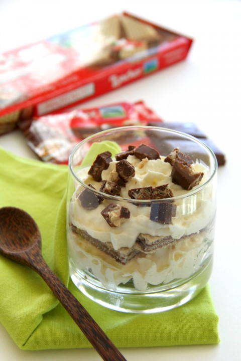 Cookies and Cream Parfaits with Loacker Hazelnut Wafers on ShockinglyDelicious.com