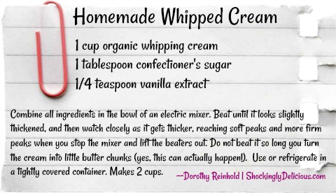 Homemade Whipped Cream by ShockinglyDelicious.com