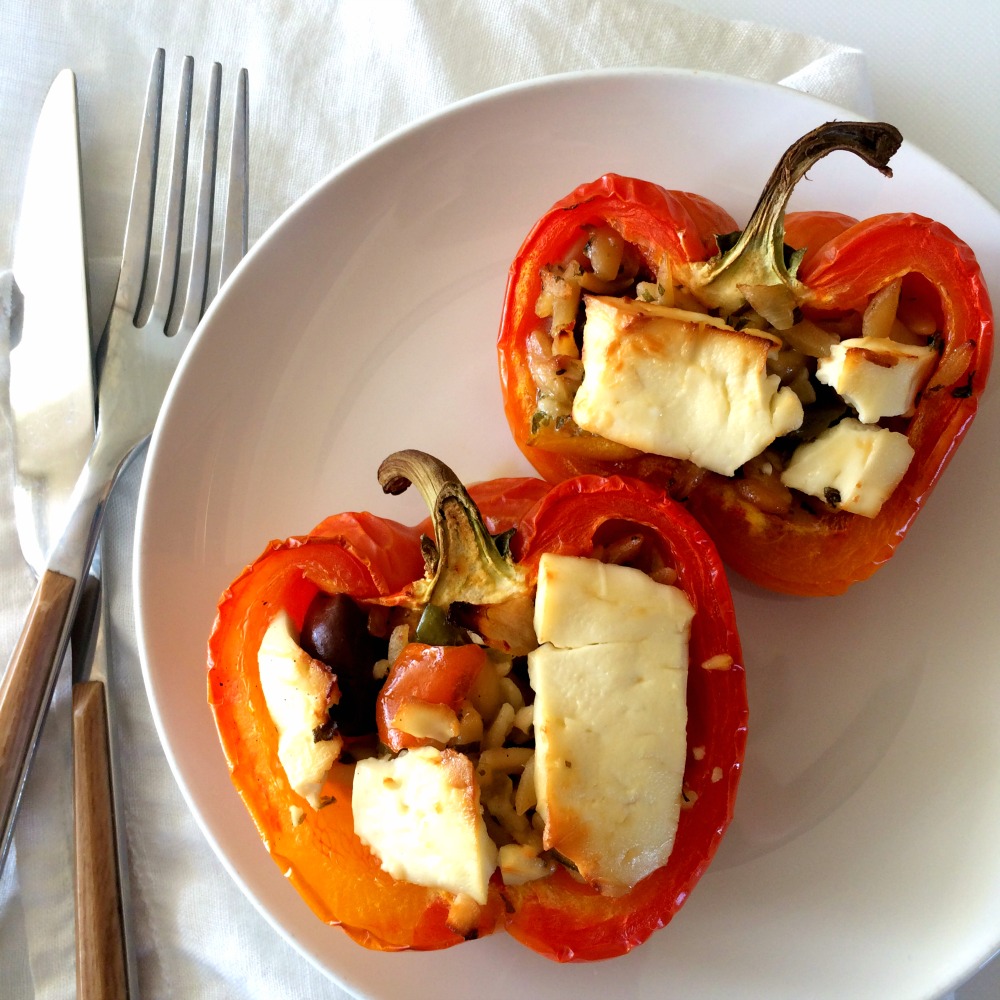 3-Ingredient Greek Stuffed Peppers recipe