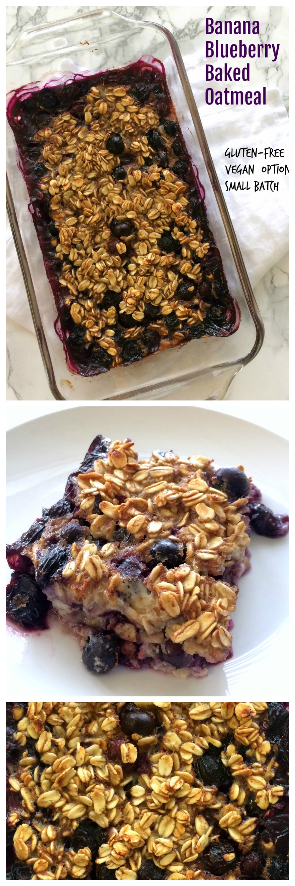 Banana Blueberry Baked Oatmeal Small Batch Breakfast Recipe