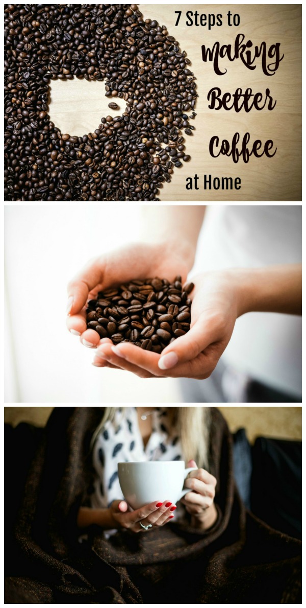 Collage of 3 photos of 7 Easy Steps to Making Better Coffee at Home on ShockinglyDelicious.com 