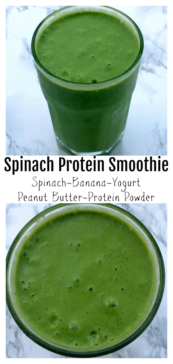 Spinach Banana Protein Smoothie on ShockinglyDelicious.com