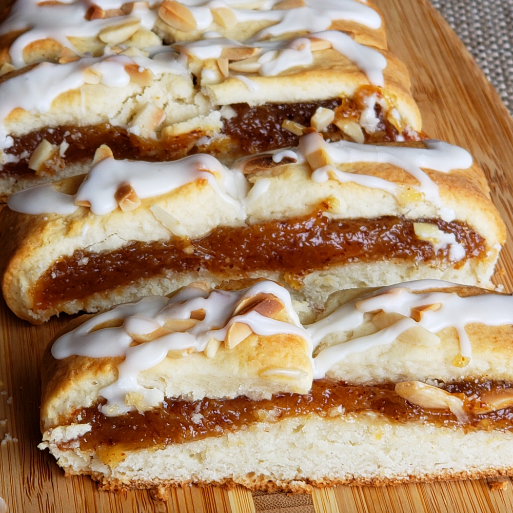 Slices of Cream Cheese Pastry with Almond Filling
