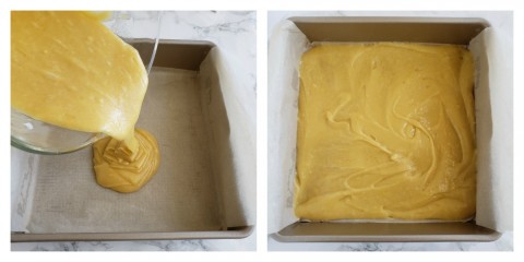 Pour the batter into the OXO baking pan