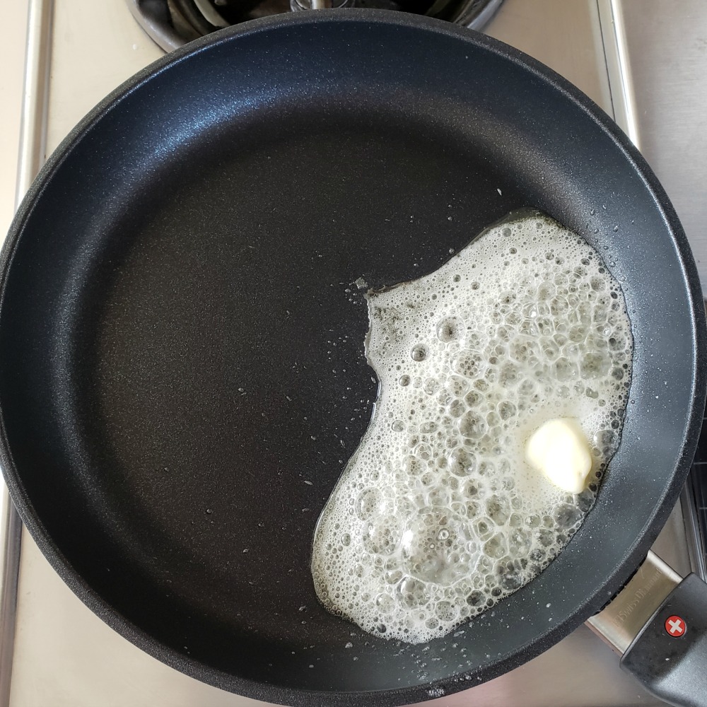 Melt butter in Swiss Diamond XD Nonstick skillet