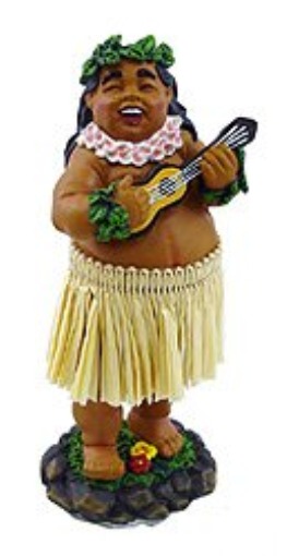 Ukulele Hula Dashboard Doll