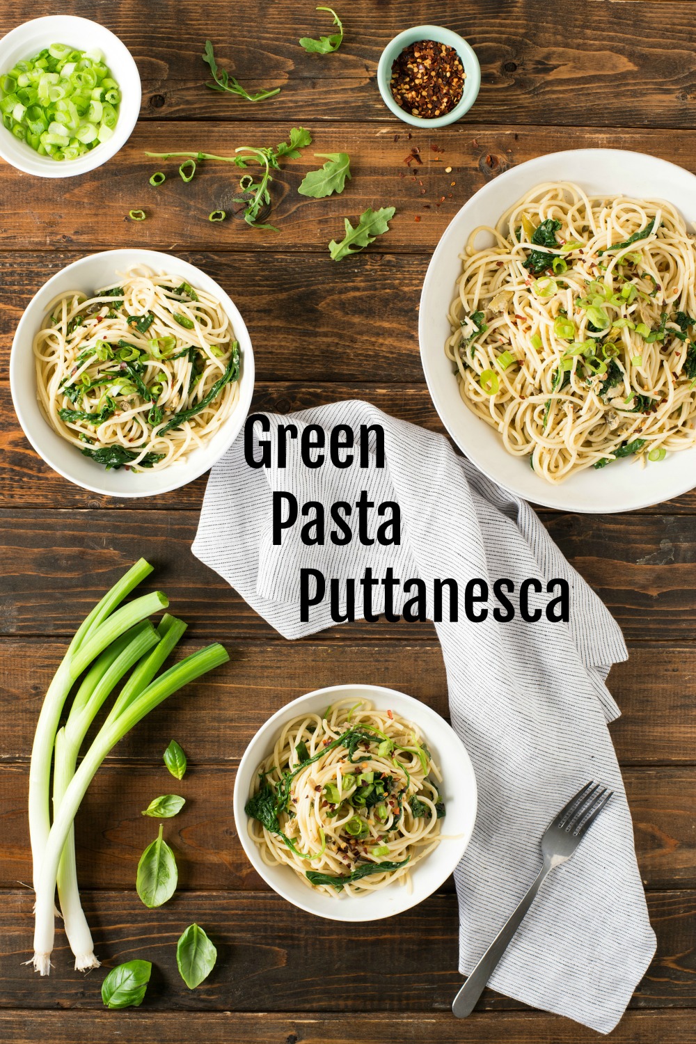 Green Pasta Puttanesca on ShockinglyDelicious.com