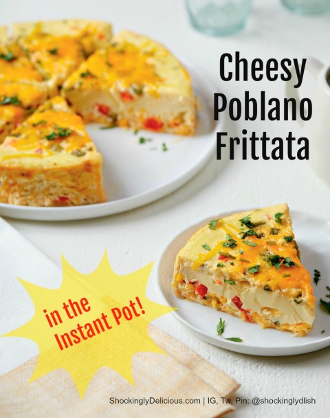 Cheesy Potlano Frittata on a white plate 