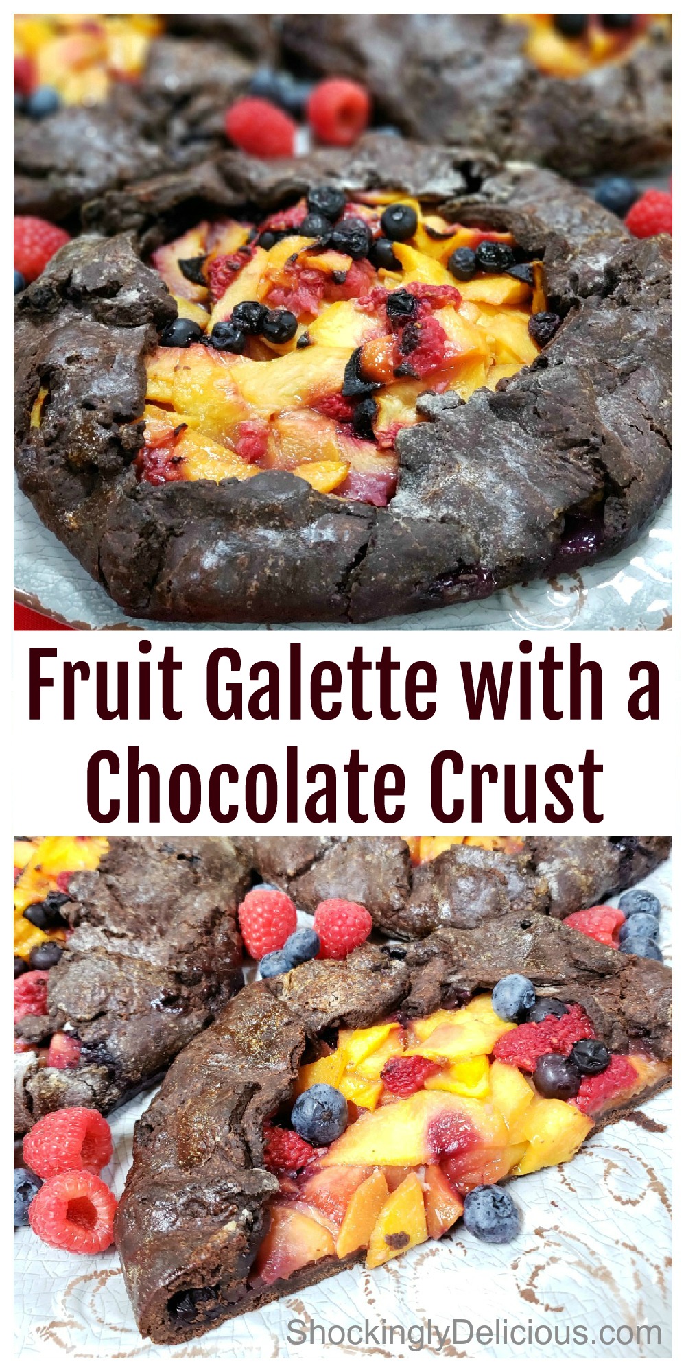 Easy Fruit Galette with a Chocolate Crust recipe on ShockinglyDelicious.com