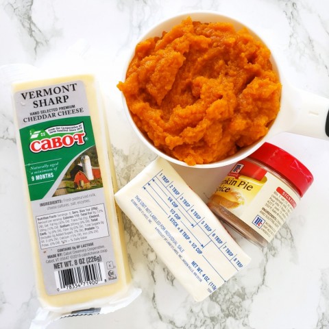 Ingredients for Pumpkin Cheddar Biscuits on ShockinglyDelicious.com