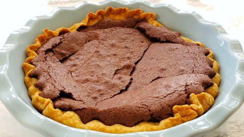 Baked Old Fashioned Fudge Pie on ShockinglyDelicious.com