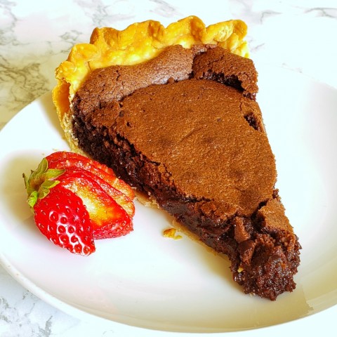 Easy Old Fashioned Fudge Pie on ShockinglyDelicious.com