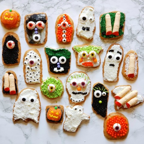 Easy Spooky Shortbread Cookies on ShockinglyDelicious.com