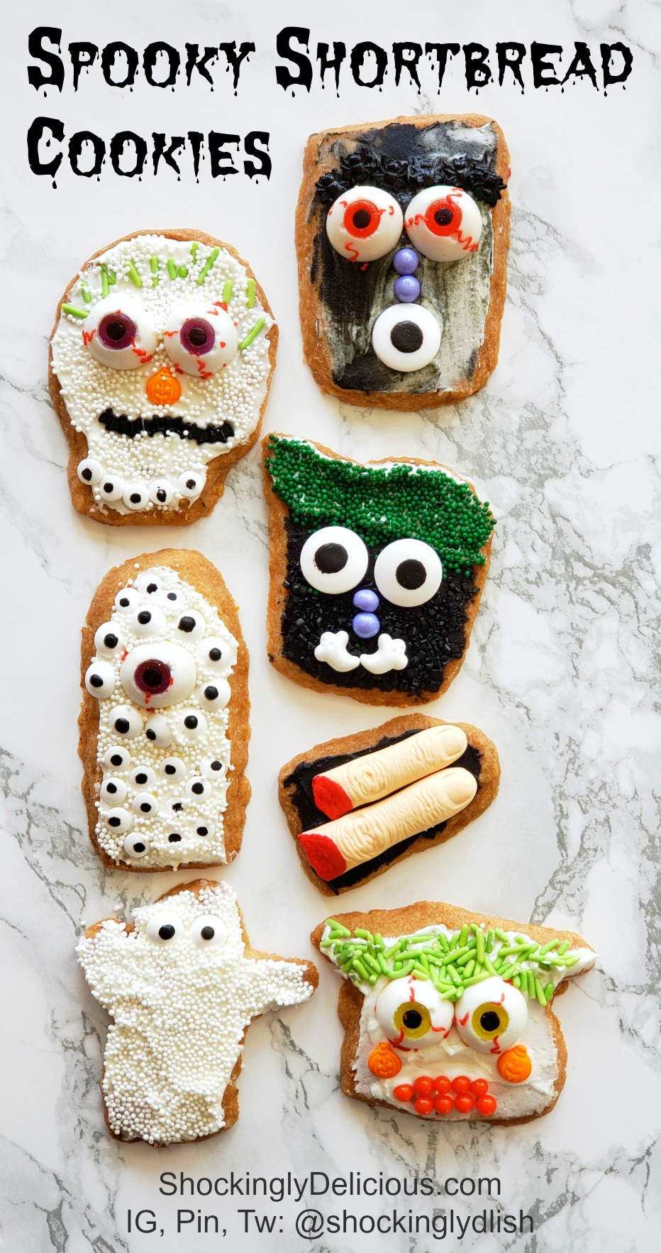 Spooky Shortbread Cookies on ShockinglyDelicious.com