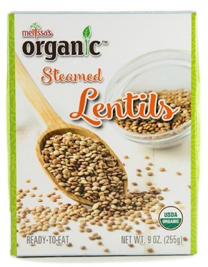 Melissa's Produce Organic Steamed Lentils package