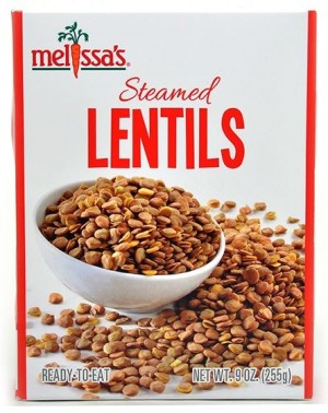 Melissa's Produce Steamed Lentils package