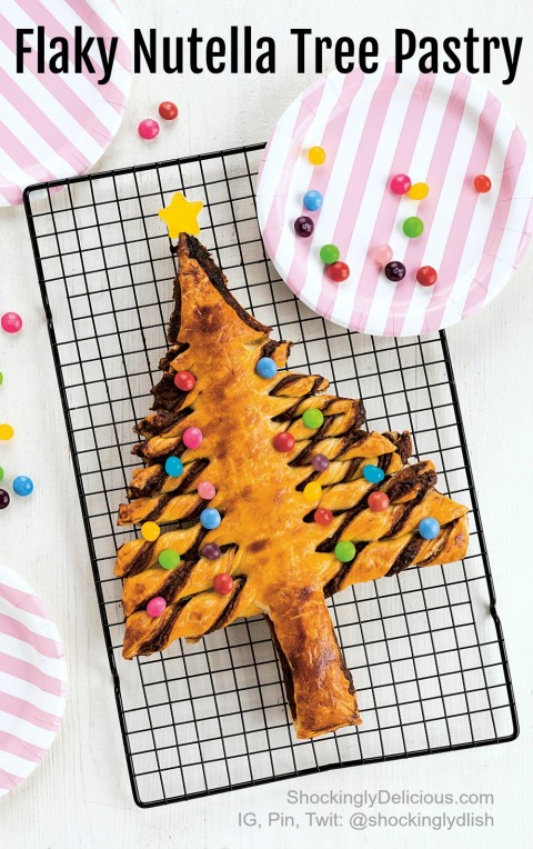 Easy Flaky Nutella Tree Pastry on ShockinglyDelicious.com