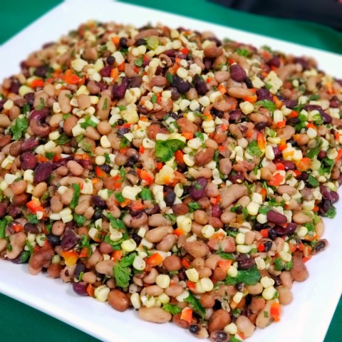 Black Bean, Corn and Red Bell Pepper Salad on ShockinglyDelicious.com