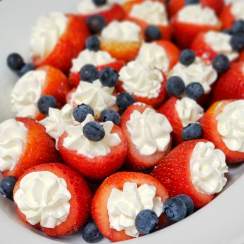 Cream-Stuffed Strawberries on ShockinglyDelicious.com