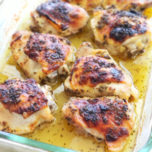 Easy Sticky Lemon Oregano Chicken on ShockinglyDelicious.com