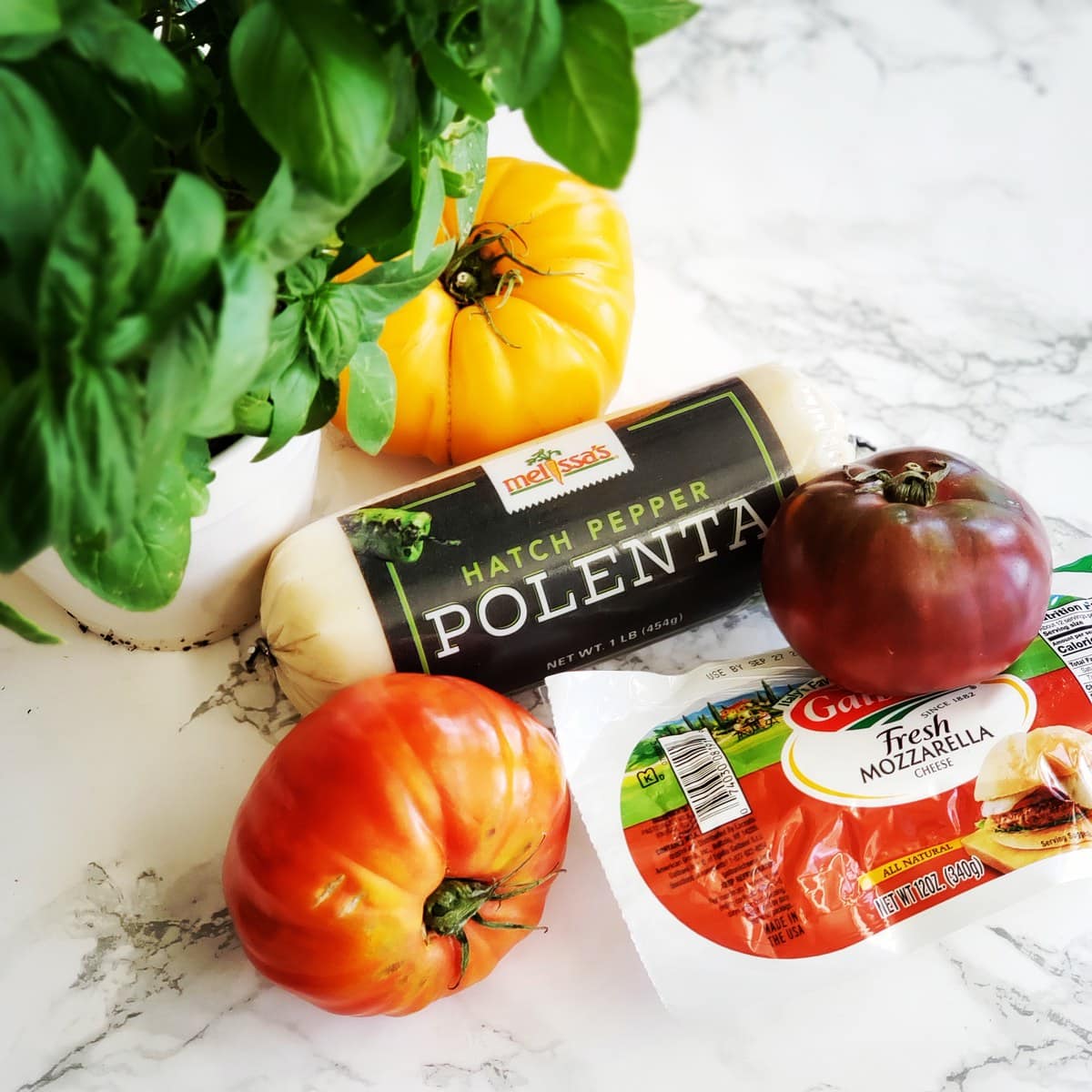 Ingredients for Polenta Caprese Stackers