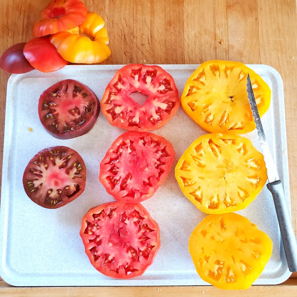 Sliced heirloom tomatoes